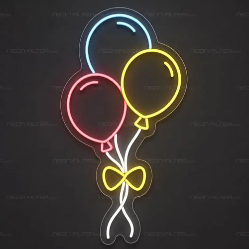 Birthday Balloons Neon Sign for Birthday Decor - Neon Filter