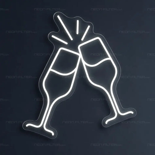Clinking Glasses Neon Sign for Wedding Decor - Neon Filter