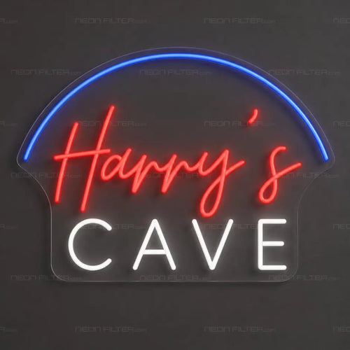 Harry's Cave Neon Sign for ManCave Decor - Neon Filter