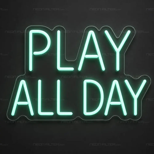 Play All Day Kids Neon Sign for Kids Decor - Neon Filter