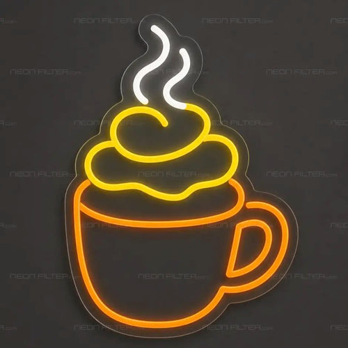 Stacked Coffee Cup Neon Sign for Cafe Decor - Neon Filter