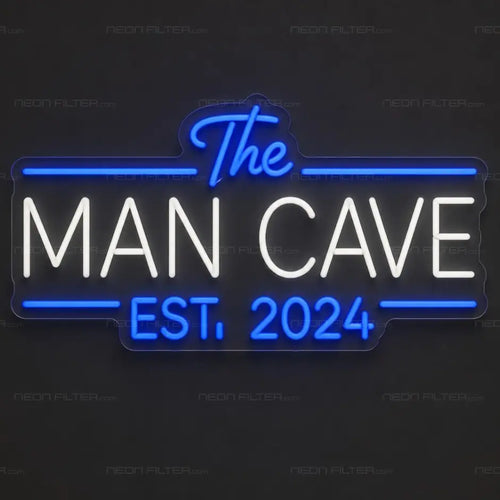 The Man Cave EST. 2024 Neon Sign for ManCave Decor - Neon Filter