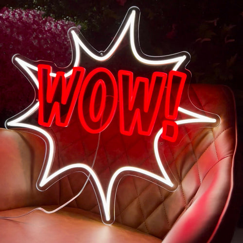 Cartoon WOW Neon Sign