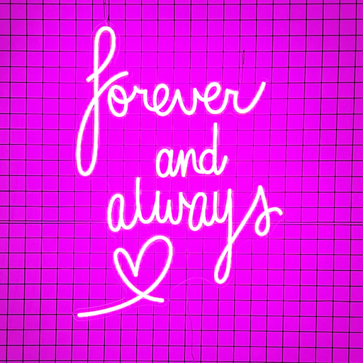 Forever and Always LED Neon Sign in Love Potion Pink