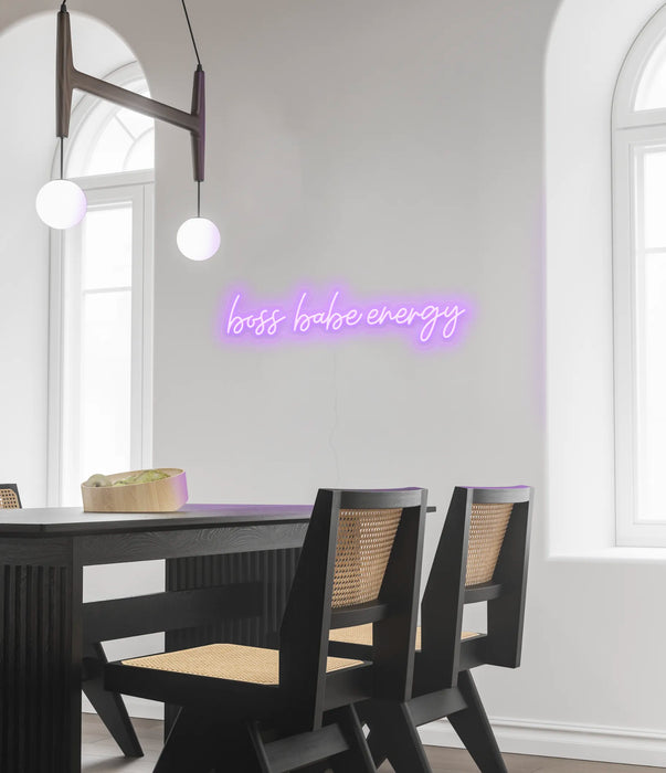 Pastel Pink Boss babe energy Neon Sign