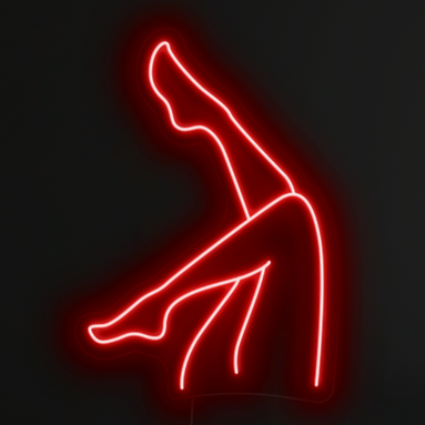 Ladies Legs Neon Sign in Hot Mama Red