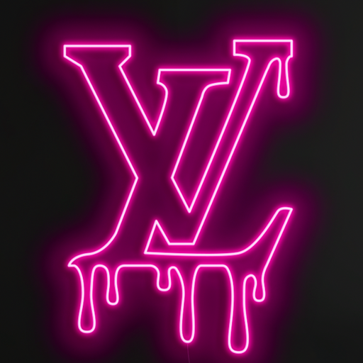 Dripping LV Neon Sign in Love Potion Pink