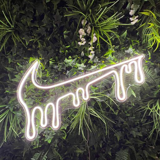 Dripping Nike Tick Neon Sign in Snow White