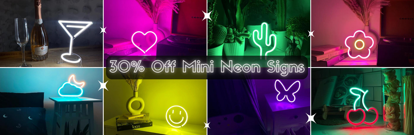 Emoji Mini Neon Signs 30% Off