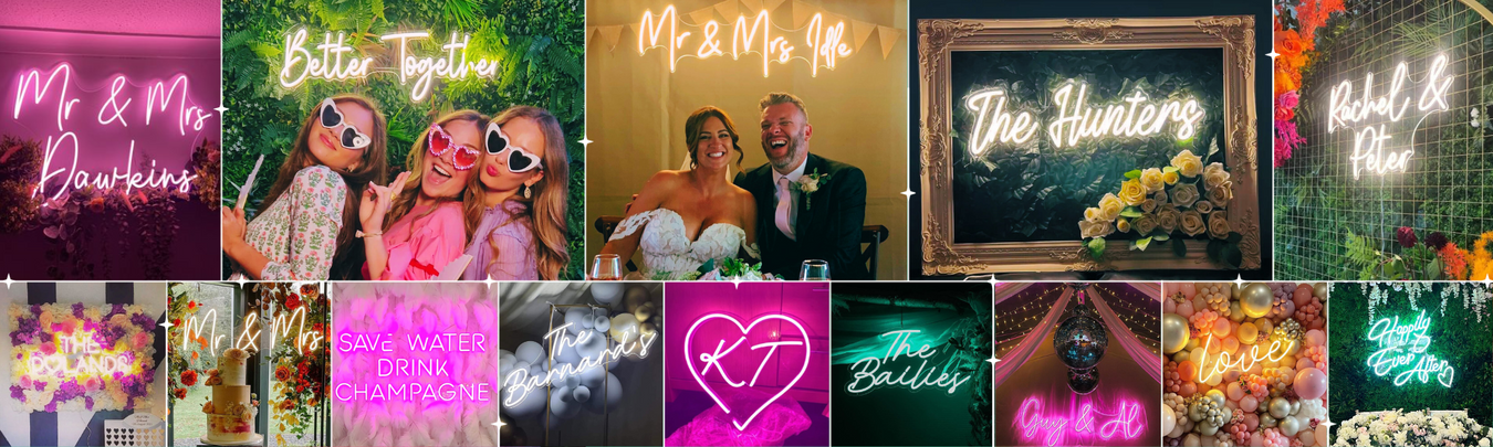 Wedding neon signs, wedding decor ideas