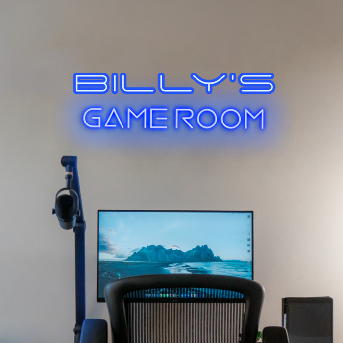 Stock Billy's Game Room Neon Sign