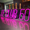 Pink "le club 50" custom neon bar sign