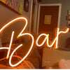 Orange "bar" custom neon sign