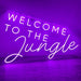 Purple Welcome to the Jungle neon sign