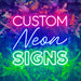 Custom neon sign pink blue and green