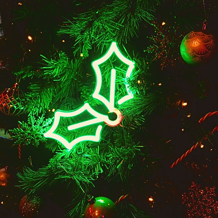 Mini Holly Christmas Neon Sign