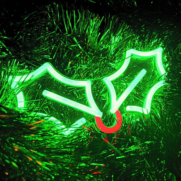 Mini Holly Christmas Neon Sign