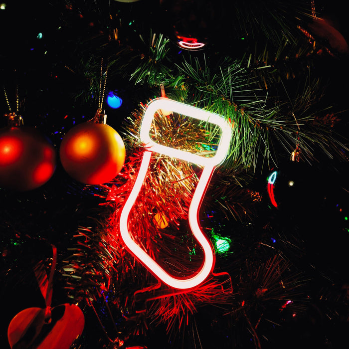 Mini Stocking Christmas Neon Sign