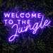 Purple Welcome to the Jungle neon sign taken by EPH Creative
