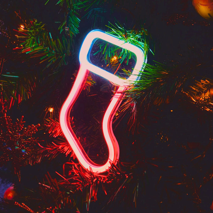 Mini Stocking Christmas Neon Sign
