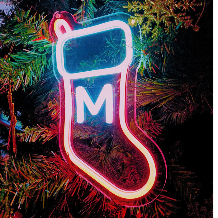 Personalised Christmas Stocking Neon Sign