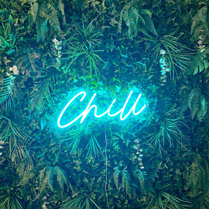 Chill Neon Sign in Glacier Blue