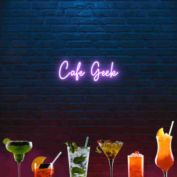 Custom Bar Neon: Cafe Geek
