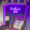Purple "Smithy's Bar" custom neon bar sign