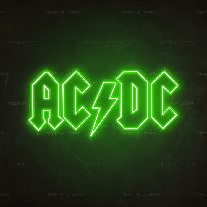  ACDC LED Neon Sign in  Glow Up Green