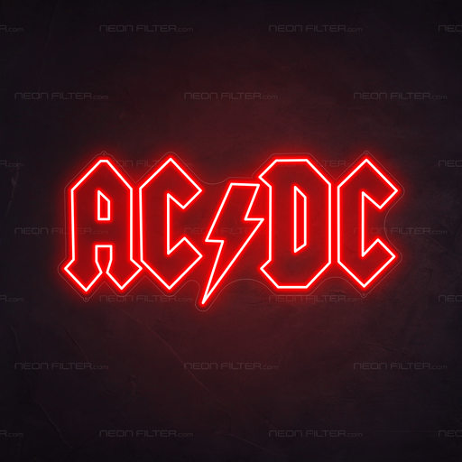 ACDC LED Neon Sign in Hot Mama Red