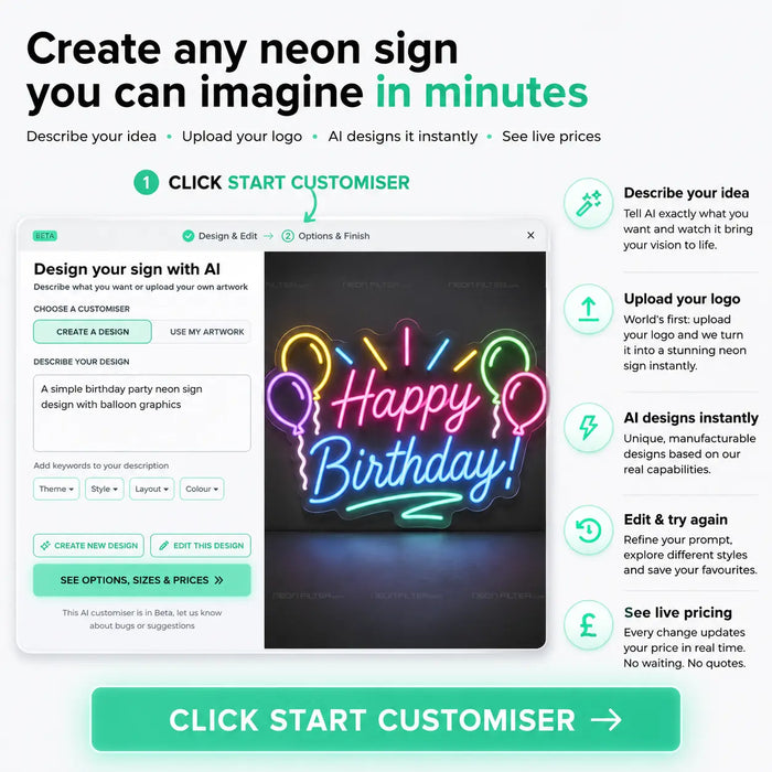 AI Generator For Logo/Artwork Neon Signs