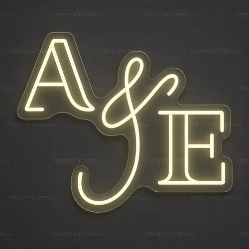 A & E Classic Initials Neon Sign for Wedding Decor - Neon Filter