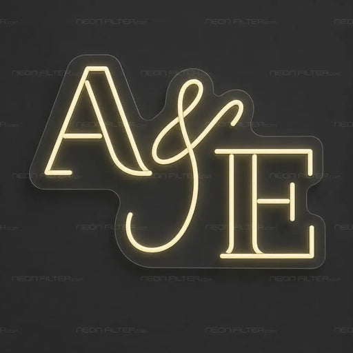 A & E Classic Initials Neon Sign for Wedding Decor - Neon Filter