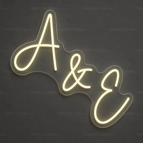 A & E Script Initials Neon Sign for Wedding Decor - Neon Filter