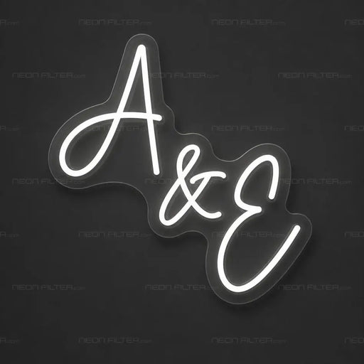 A & E Script Initials Neon Sign for Wedding Decor - Neon Filter