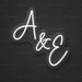 A & E Script Initials Neon Sign for Wedding Decor - Neon Filter