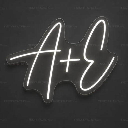 A + J Initials Neon Sign for Wedding Decor - Neon Filter