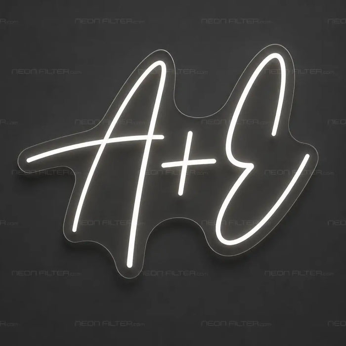 A + J Initials Neon Sign for Wedding Decor - Neon Filter