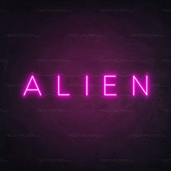 Alien Neon Sign in Love Potion Pink