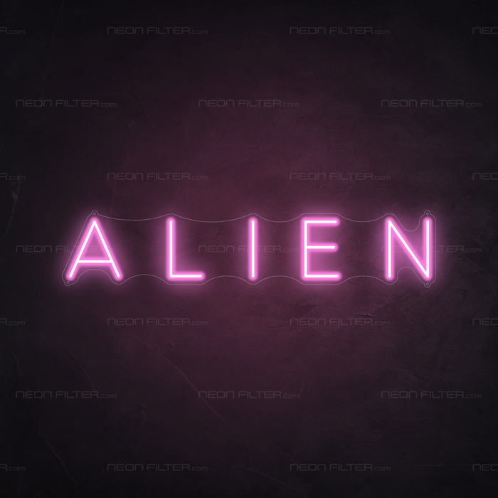 Alien Neon Sign in Pastel Pink
