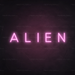 Alien Neon Sign in Pastel Pink