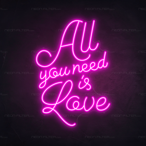 All You Need Is Love Neon Light in Love Potion Pink