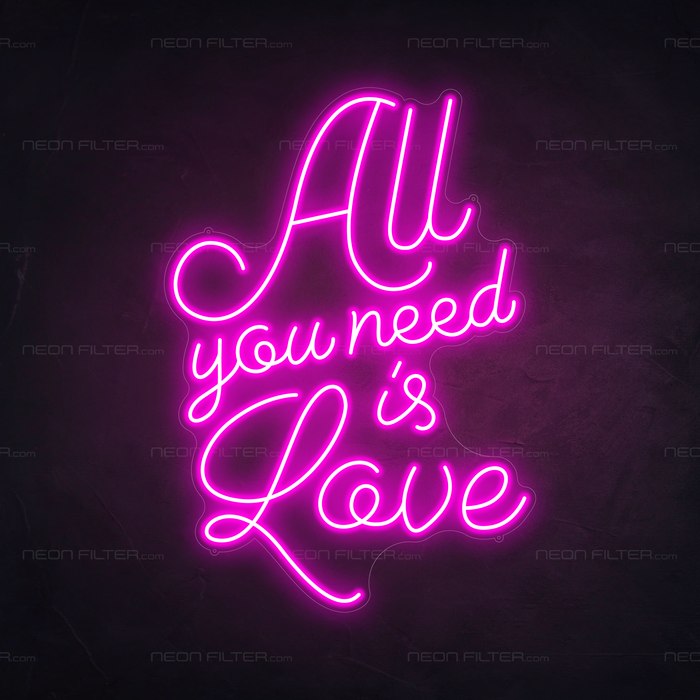 All You Need Is Love Neon Light in Love Potion Pink