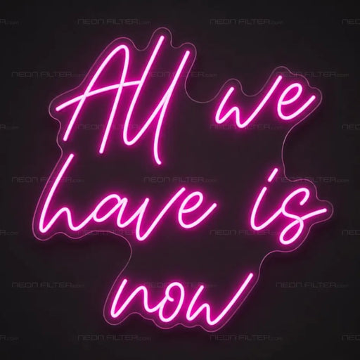 All We Have Is Now Neon Sign - AI Enabled