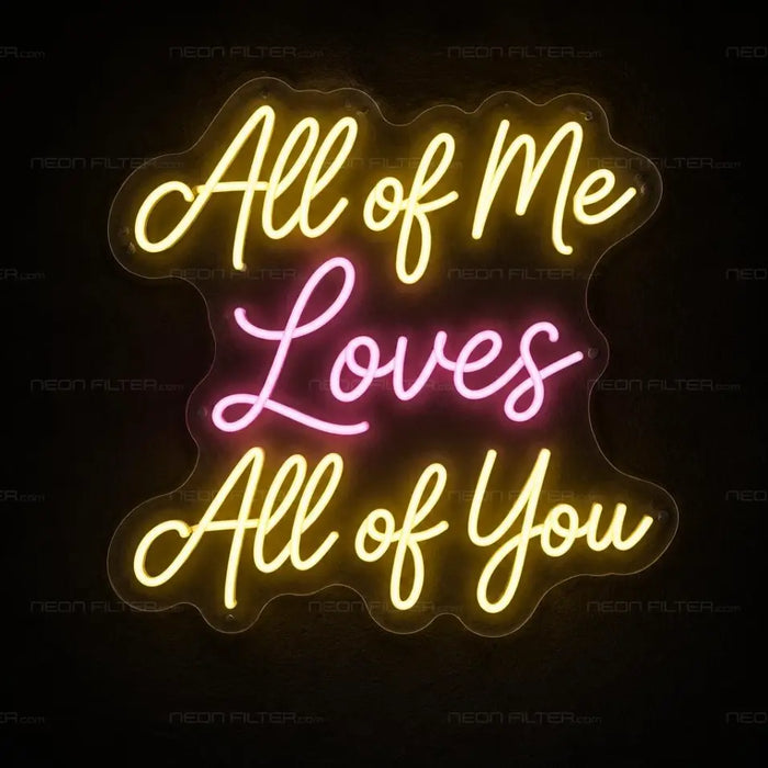 All of Me Loves All of You Neon Sign for Wedding Decor - Neon Filter