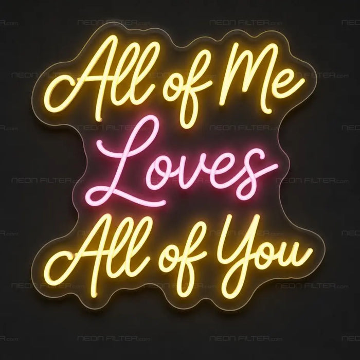 All of Me Loves All of You Neon Sign for Wedding Decor - Neon Filter