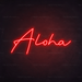 Aloha Neon Sign in Hot Mama Red