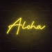 Aloha Neon Sign in Paradise Yellow