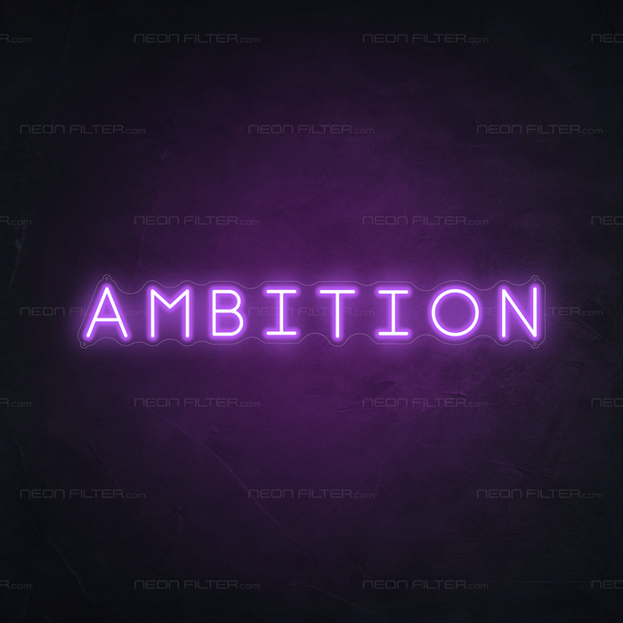 Ambition Neon Sign in Hopeless Romantic Purple