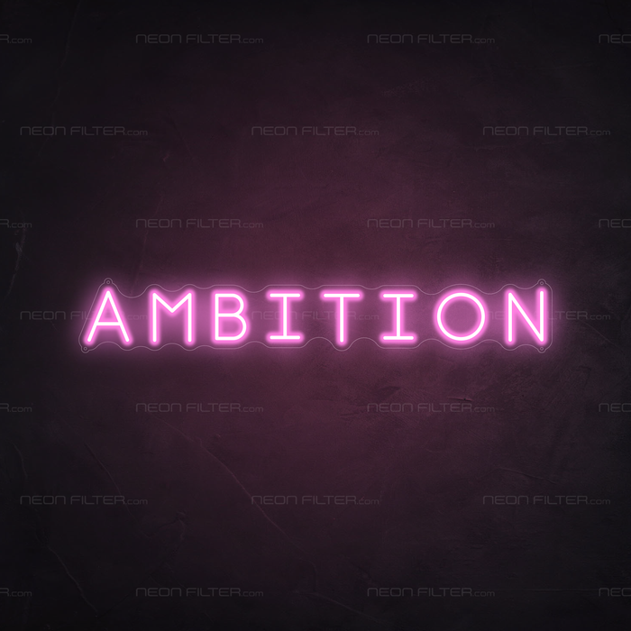 Ambition Neon Sign in Pastel Pink